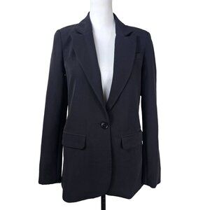 Vince Camuto Womens Black Stretch Blazer XS One Button Office Relaxed NWT
